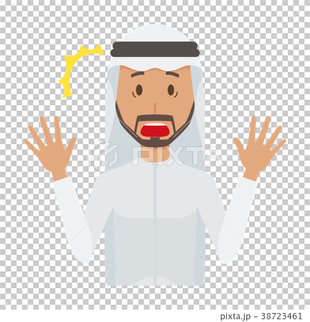 Arab men in national costumes are surprised Arab men in national costumes are surprised 38723461