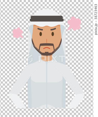 民族衣装を着たアラブの男性が怒っている 38723463