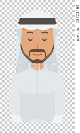 民族衣装を着たアラブの男性がお辞儀をしているのイラスト素材