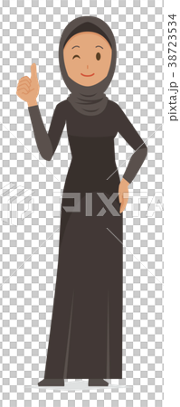 Arab women in national costumes are doing a good sign 38723534