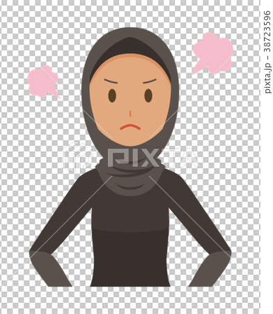民族衣装を着たアラブの女性が怒っている 38723596