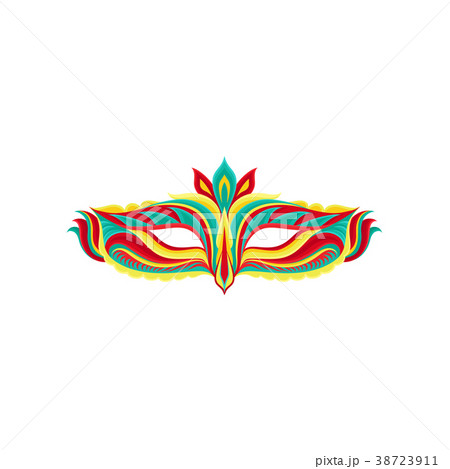 Colorful flat vector icon of beautiful masquerade Colorful flat vector icon of beautiful masquerade 38723911