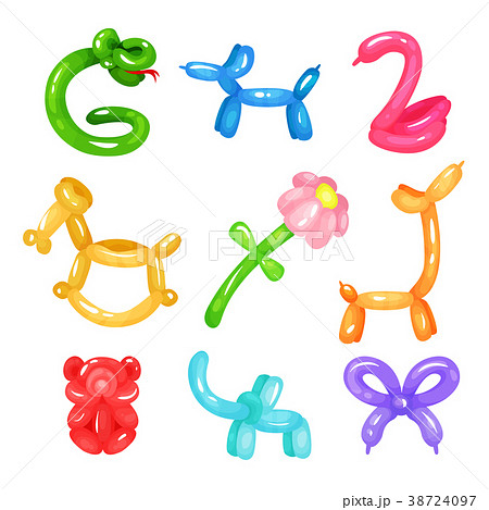 Collection of colorful glossy balloons in various 38724097
