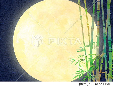 水彩イラスト 月 竹林のイラスト素材 [38724456] - PIXTA