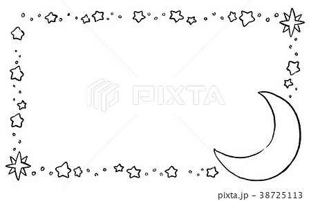 名刺枠 月のイラスト素材