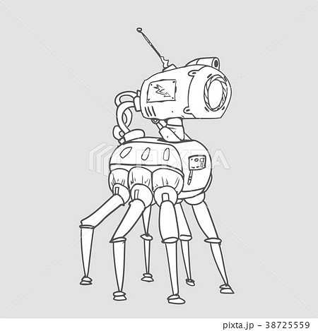 Bionic six-legged robot with a camera in his head 38725559