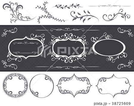 ヴィンテージフレームセットのイラスト素材