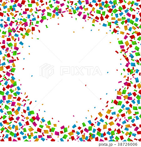 Colorful confetti frame on white background Colorful confetti frame on white background 38726006