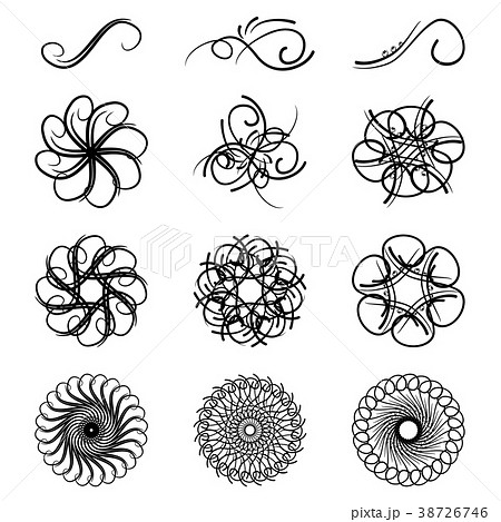 Monogram and patterns, a set of elements for Monogram and patterns, a set of elements for 38726746