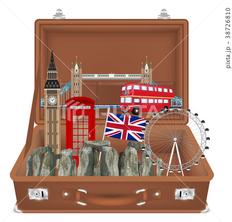travel bag open with england landmark inside travel bag open with england landmark inside 38726810