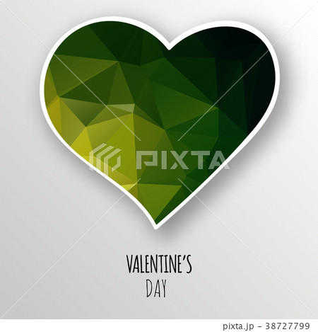 Vector crystal heart isolated on white background. 38727799