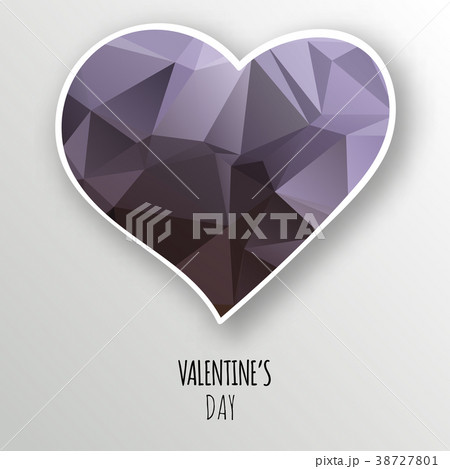 Vector crystal heart isolated on white background. 38727801