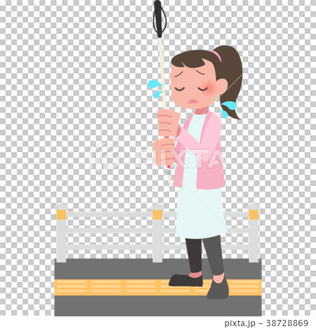 白杖を掲げる女性 38728869