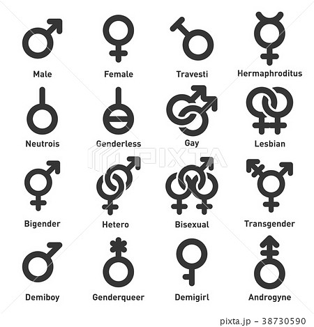 Gender Icons Set on White Background. Vector Gender Icons Set on White Background. Vector 38730590
