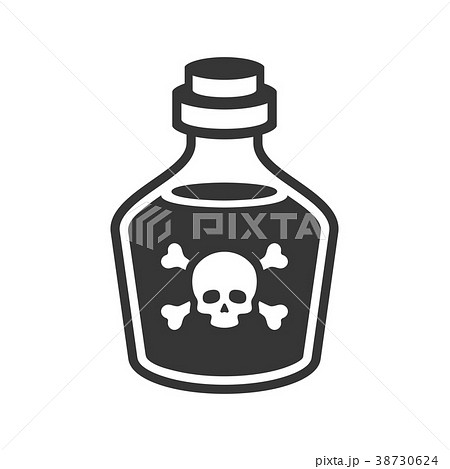 Glass Poison Bottle Icon On White Backgroundのイラスト素材