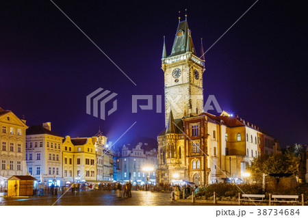 Prague, Czech Republic. Night View Of The Old Town 38734684