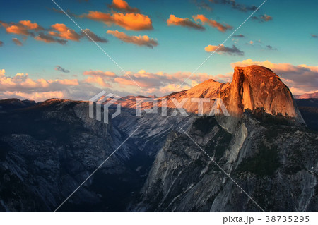 Half Dome of Yosemite during sunset Half Dome of Yosemite during sunset 38735295