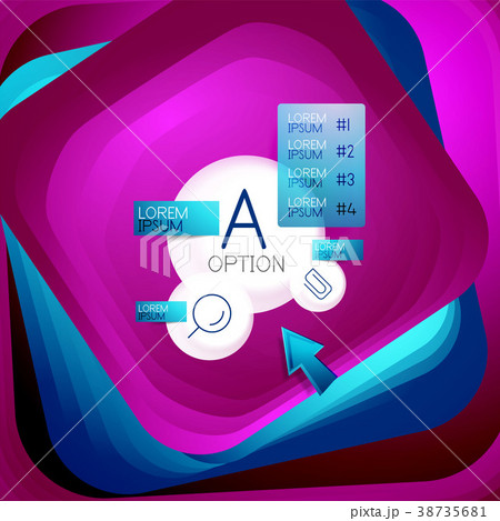 Rotating swirl square background, color rectangles Rotating swirl square background, color rectangles 38735681