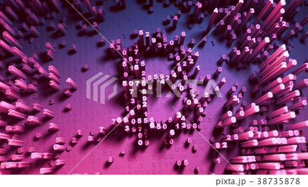 Abstract numbers Random movement in the form of 38735878