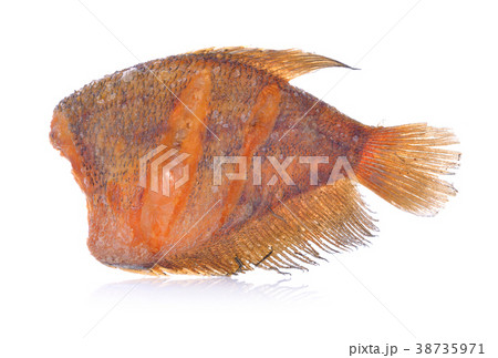 Fried fish isolated on white background. 38735971