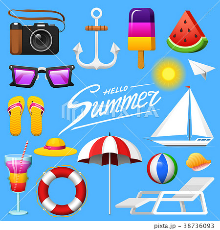 Summer set - camera and anchor, ice cream and 38736093