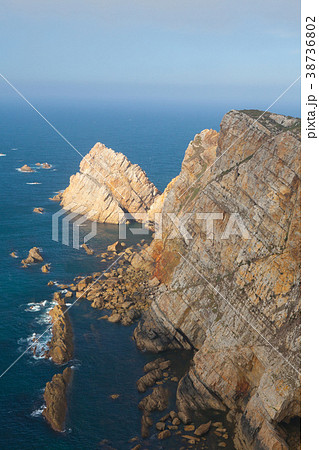 View of danger cliffs in Cabo Penas, Spain 38736802