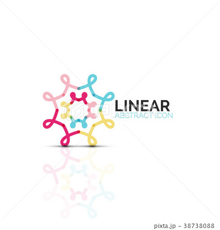 Abstract flower or star minimalistic linear icon Abstract flower or star minimalistic linear icon 38738088