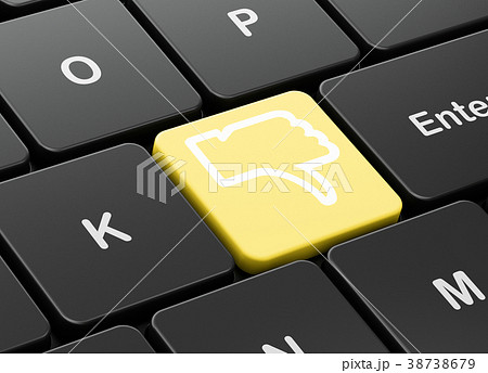 Social media concept: Thumb Down on computer Social media concept: Thumb Down on computer 38738679