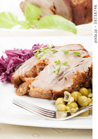 Roast pork with sauce 38738746
