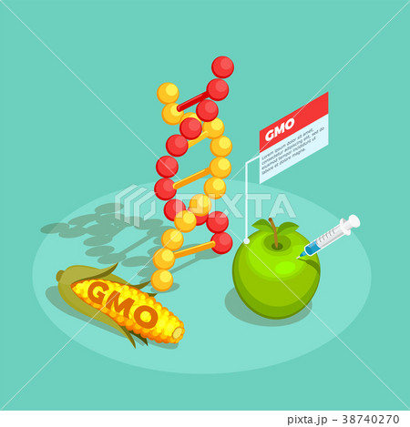 GMO Food Isometric Composition 38740270