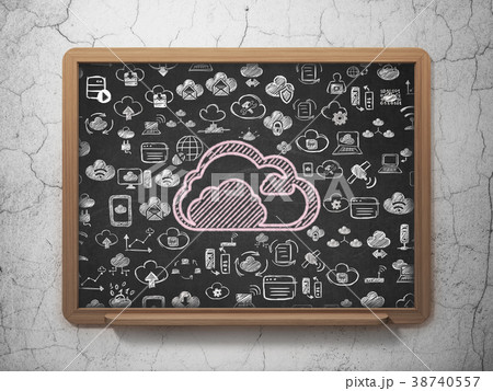 Cloud technology concept: Cloud on School board 38740557