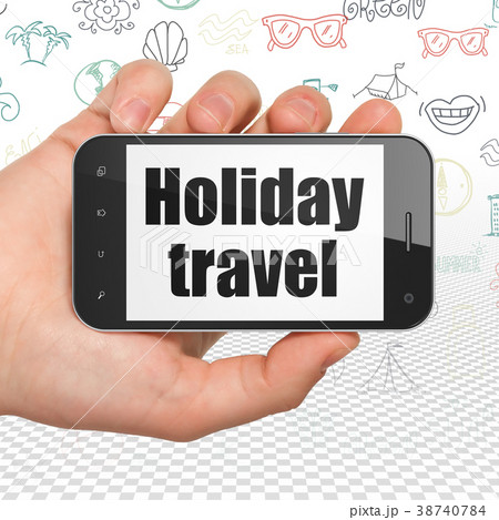 Travel concept: Hand Holding Smartphone with 38740784
