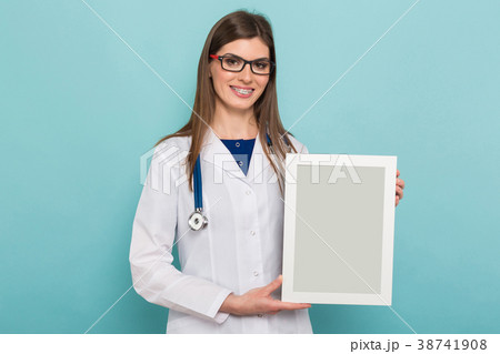 Female brunette doctor in glasses with frame 38741908
