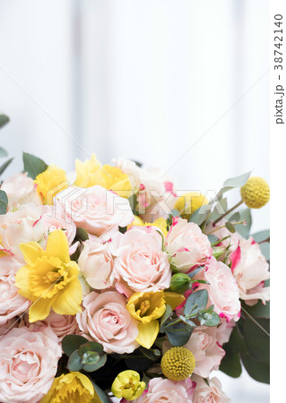 Wedding bouquet of white pink roses Wedding bouquet of white pink roses 38742140