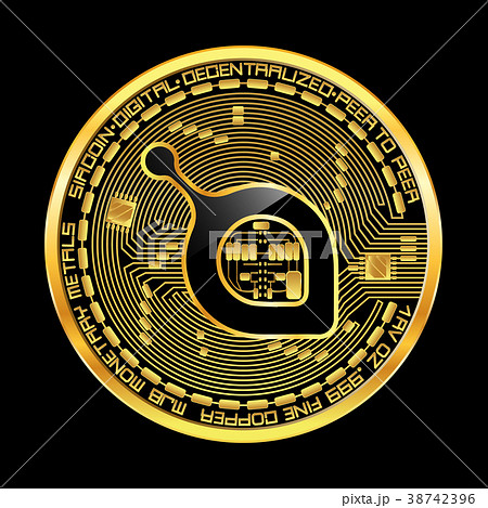 Crypto Currency Siacoin Golden Symbolのイラスト素材