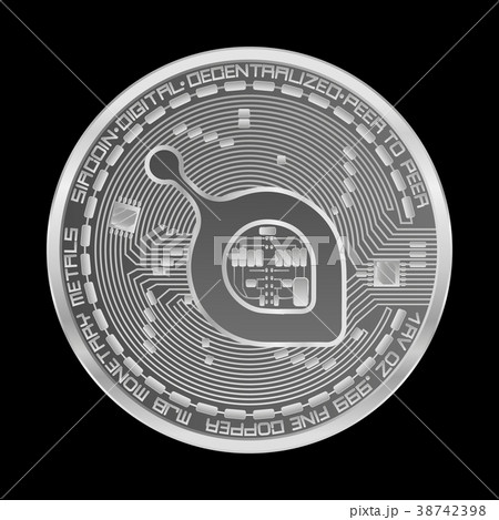 Crypto Currency Siacoin Silver Symbolのイラスト素材