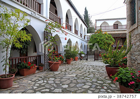 courtyard of St Minas Monastery, Cyprus 38742757