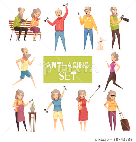 Anti Aging Icons Set 38743538
