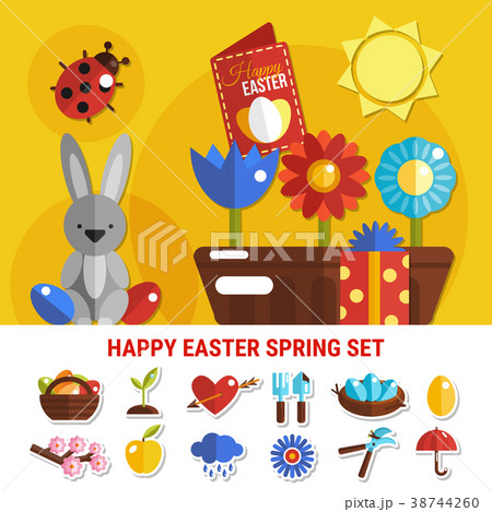 Spring Easter Flat Set 38744260