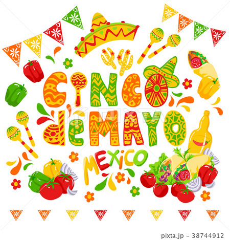 Cinco de mayo celebration, festive clipart 38744912