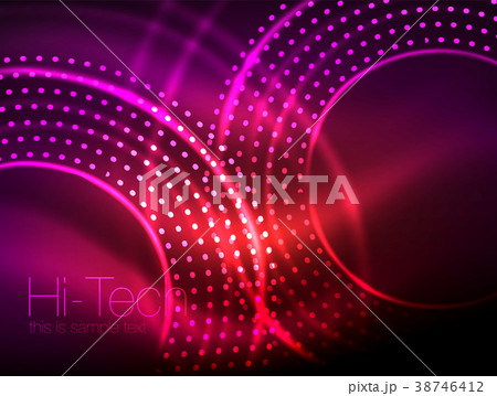 Magic neon circle shape abstract background, shiny 38746412