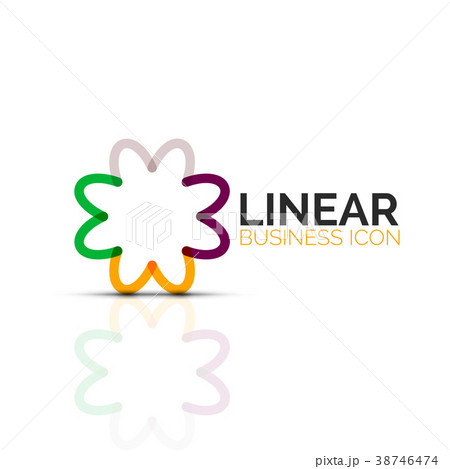 Abstract flower or star, linear thin line icon 38746474
