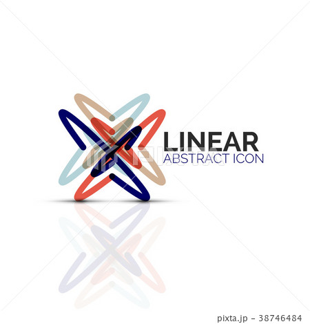 Abstract flower or star minimalistic linear icon 38746484