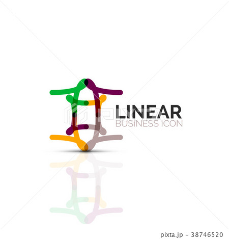 Abstract flower or star minimalistic linear icon 38746520