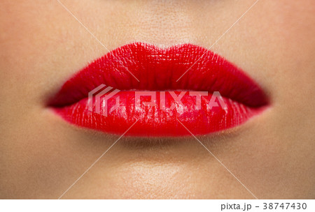 lips or mouth of woman with red lipstick lips or mouth of woman with red lipstick 38747430