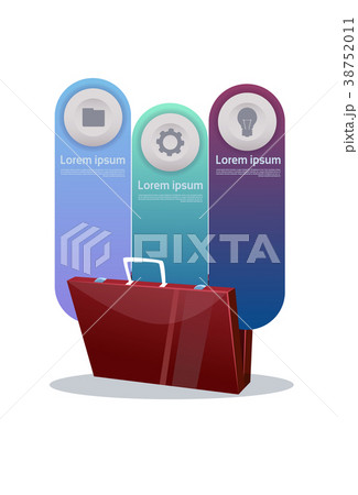 Briefcase Over Set Of Template Infographic 38752011