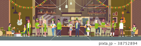 Party For St. Patricks Day In Irish Pub Or Bar Party For St. Patricks Day In Irish Pub Or Bar 38752894