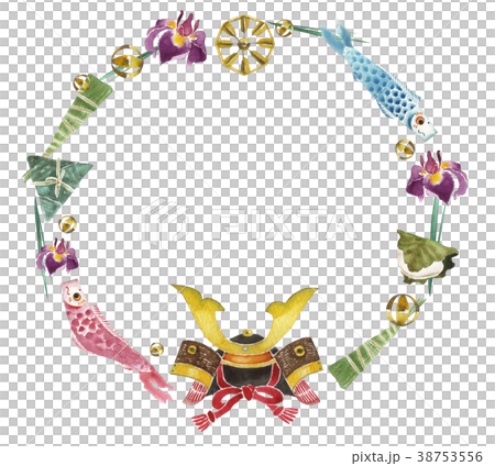 端午の節句 子供の日 フレーム 水彩 イラスト 端午の節句 子供の日 フレーム 水彩 イラスト 38753556