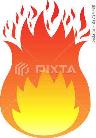 燃え盛る赤い炎 グラデーションのイラスト素材