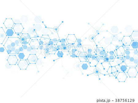 Abstract hexagonal molecular structures 38756129